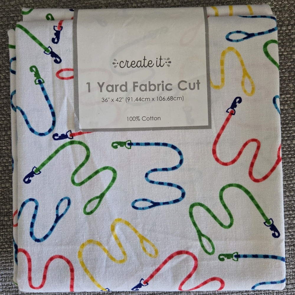 Create It Dog Leash White W/Multi-color Leashes 1 Yard 36"x42" 100% Cotton 2021